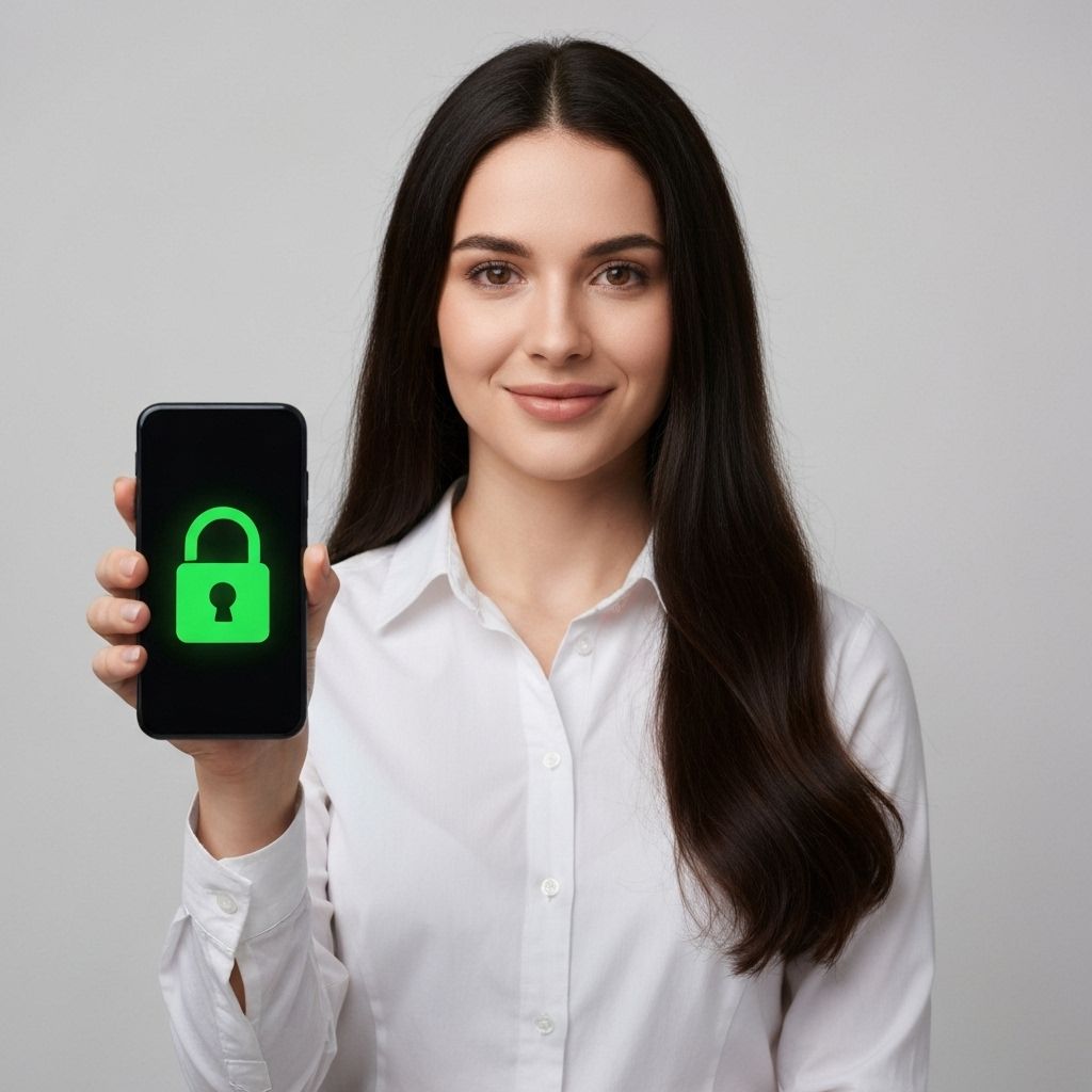 Person confidently using secure health technology